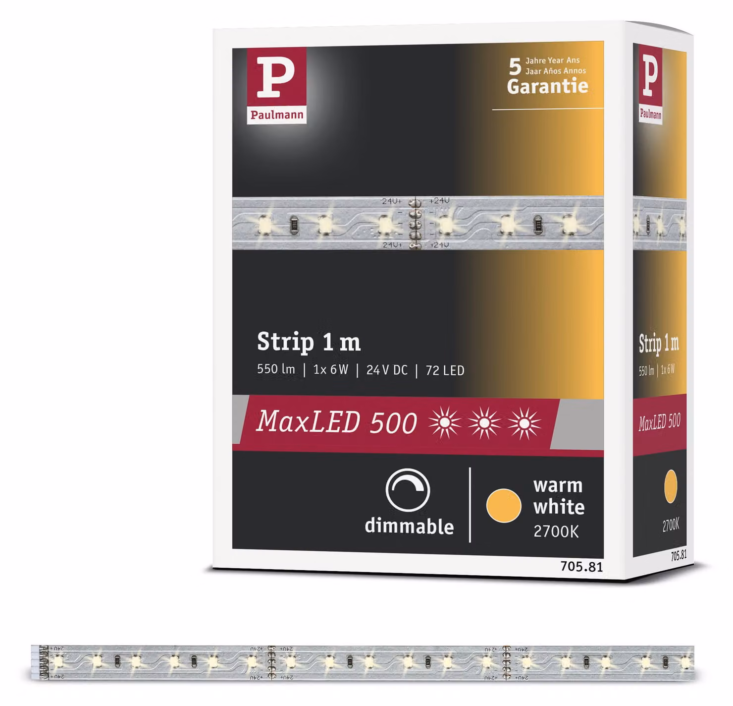 Paulmann MaxLED 500: Striscia LED, luce bianca calda, confezione singola