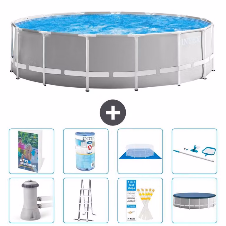 Struttura per piscina a forma di prisma - 457x122 cm - composta da 7 elementi - modello S542