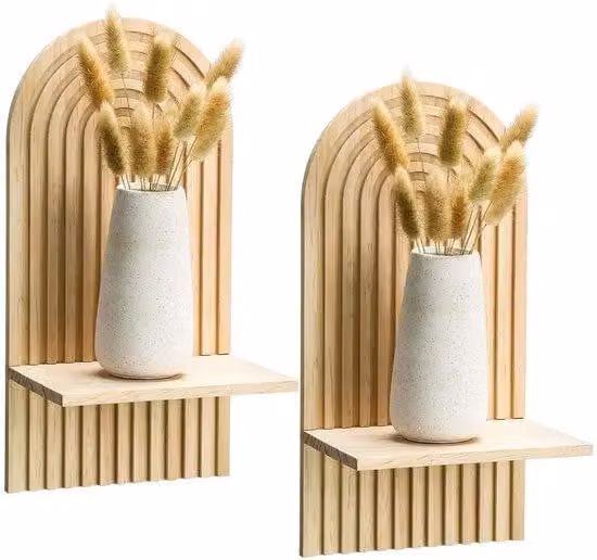 Set di pannelli da parete in legno in tonalità naturale