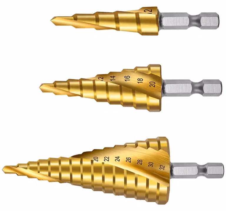 Omgoods - Set di 3 punte da trapano in HSS con rivestimento in titanio, per legno e metallo