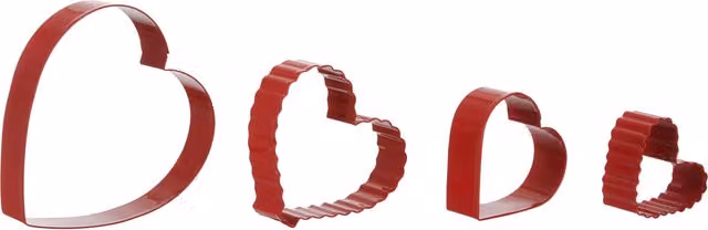 Set tagliabiscotti a forma di cuore rossi Baker's Secret in metallo lavabile in lavastoviglie