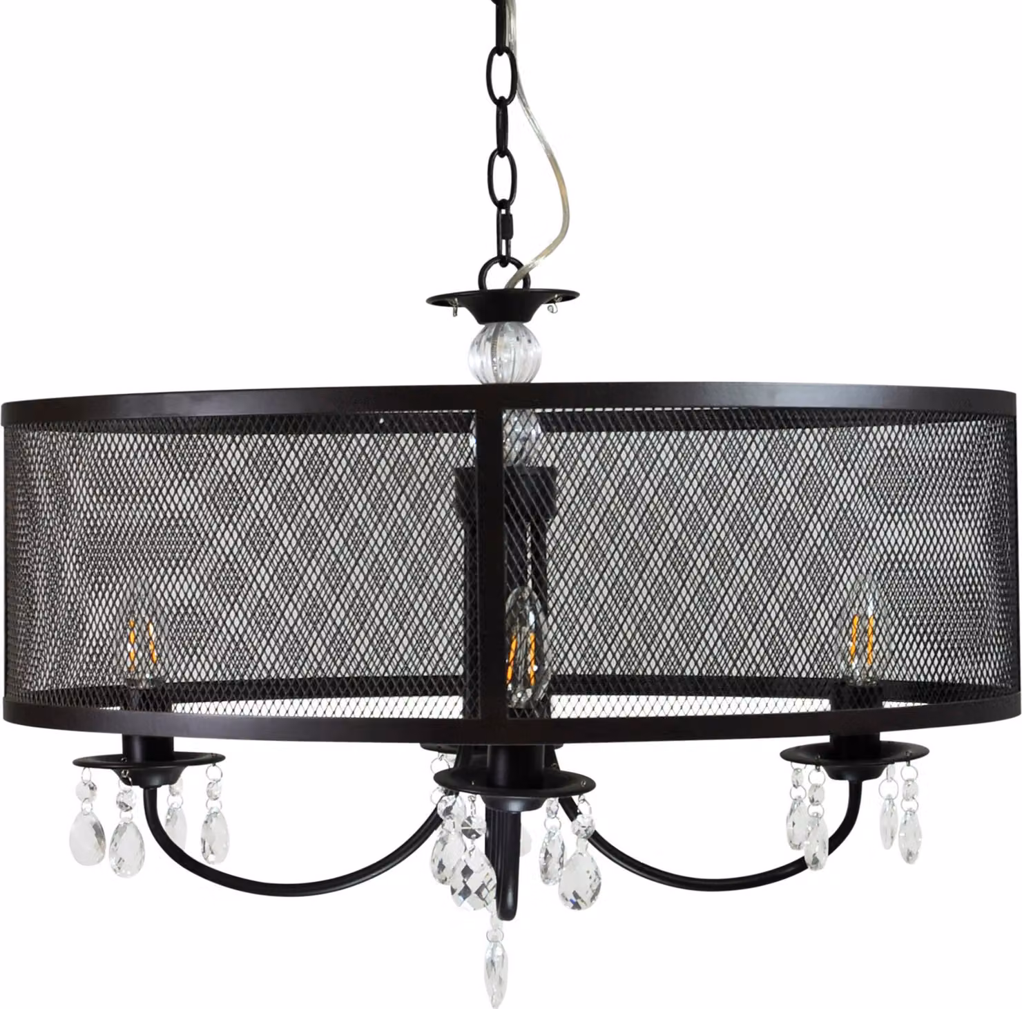 Lampada a sospensione BRESSO nera 4xE14x12W in metallo, dimensioni: 100x30x60 cm, IP20, Polux