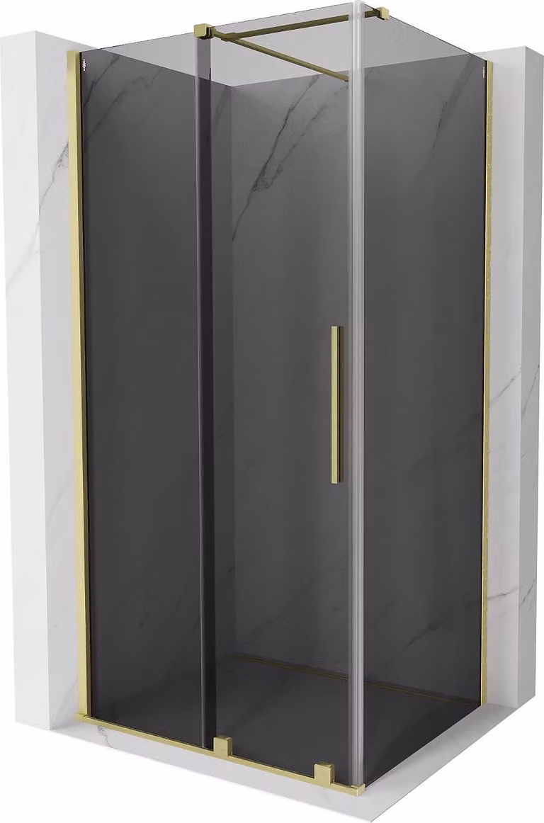 Mexen Velar cabina doccia scorrevole 90 x 85 cm, grafite, oro spazzolato - 871-090-085-41-55