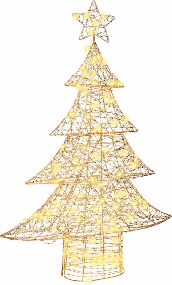 Albero di Natale con 120 LED Bianco caldo 120,5 cm PET