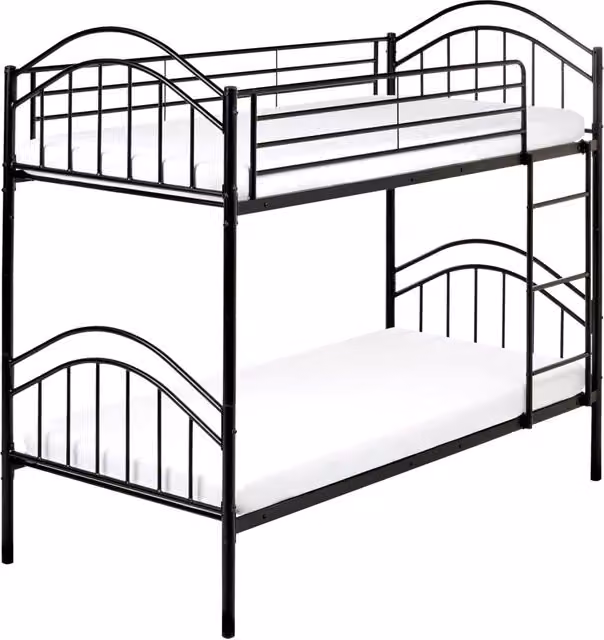 Letto a castello per bambini Camera dei bambini letto alto nero struttura in ferro 90 x 200 cm