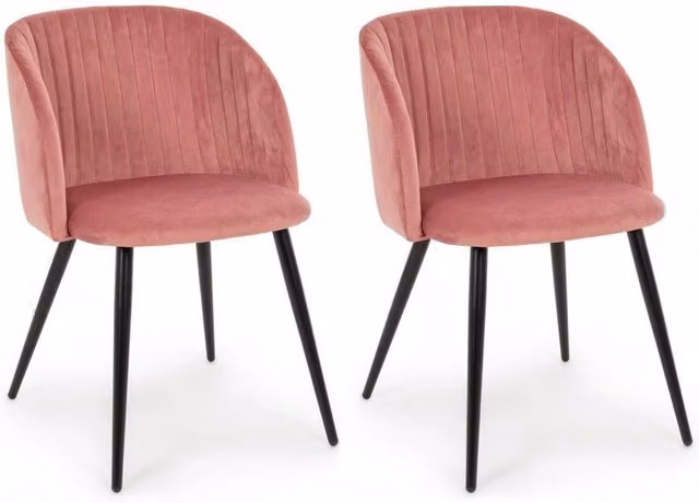 Set 2 Sedie 53x57x81,5h cm Queen Velvet Blush