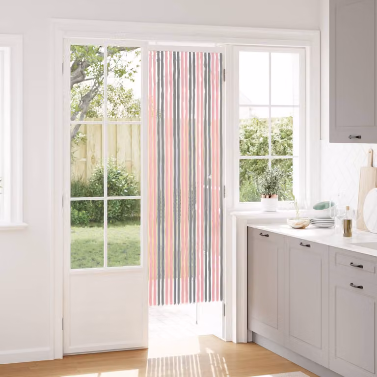 vidaXL Tenda per insetti in chenille Grigio Argento e Rosa 56 x 185 cm