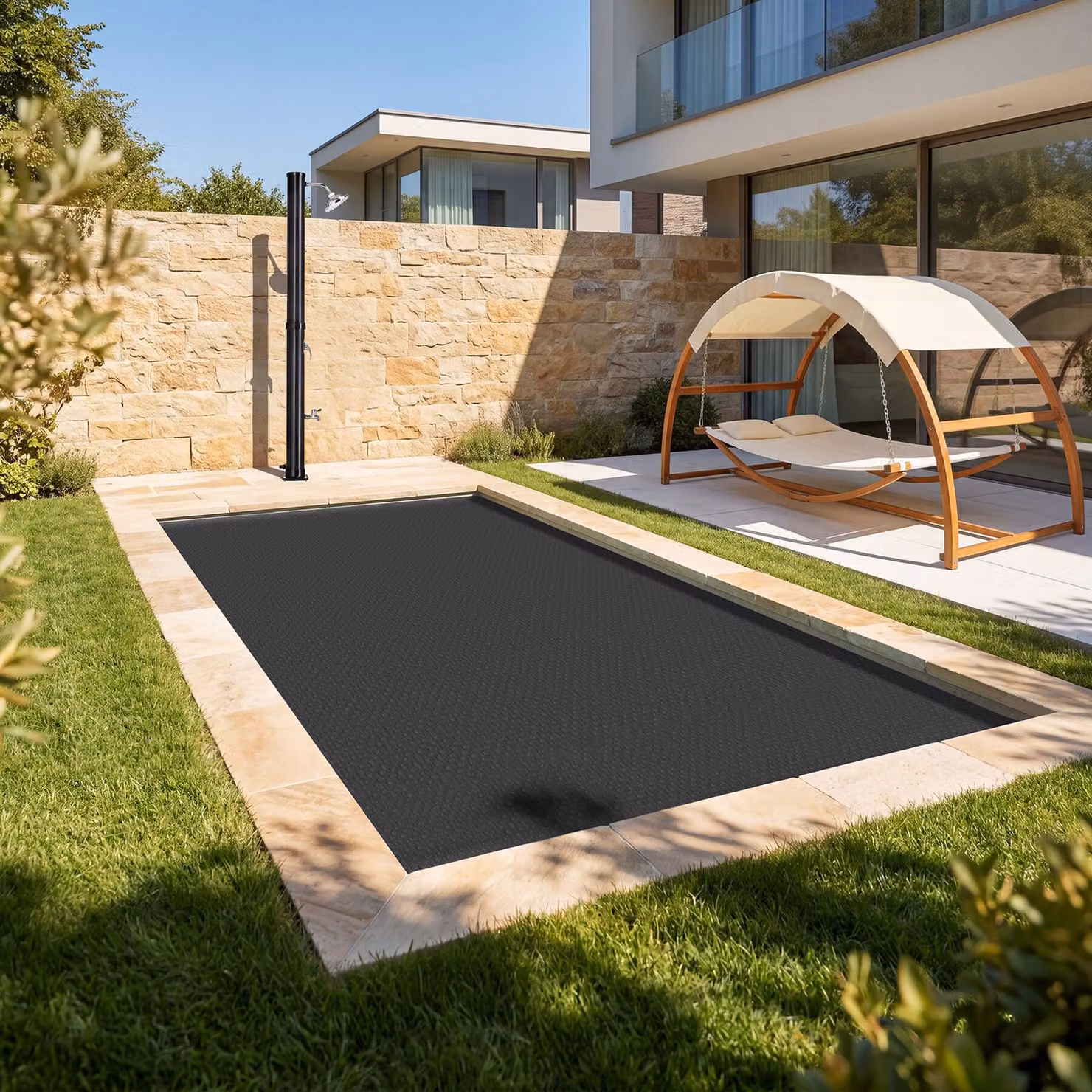 Pellicola solare termica rettangolare tectake in plastica nera L: 600 cm, P: 400 cm – 2