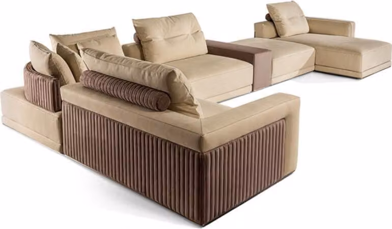 Wohnzimmer Ecksofa U-Form Couch Sitz Polster Garnitur Modern Sofa