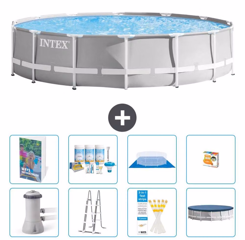 Struttura per piscina a forma di prisma - 427x107 cm - composta da 7 elementi - modello S548