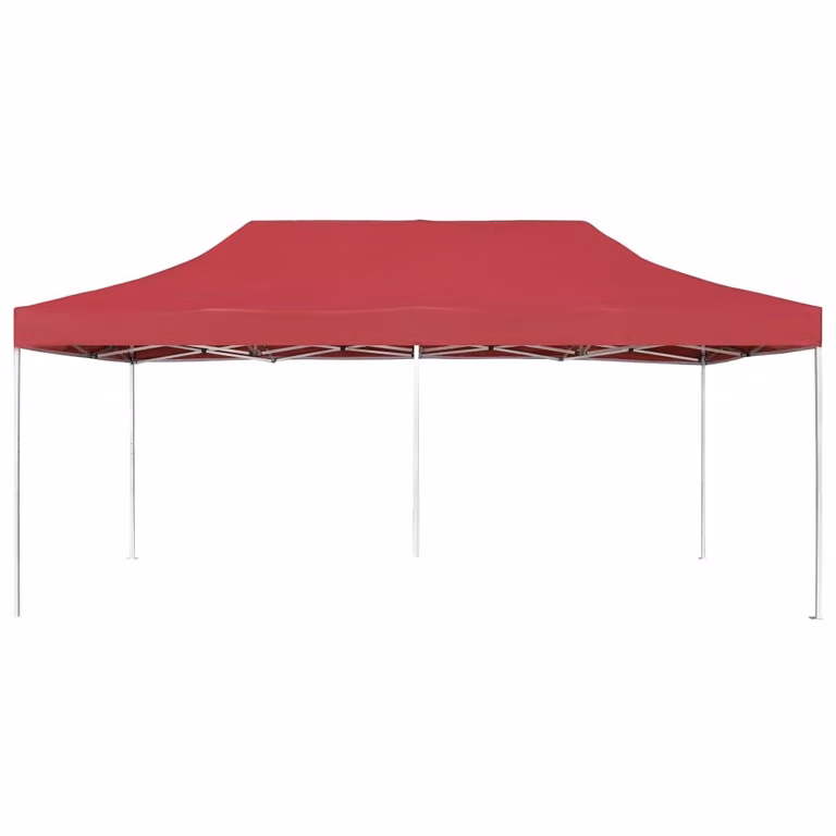 Gazebo Professionale Pieghevole in Alluminio 6x3 m Rosso Vino