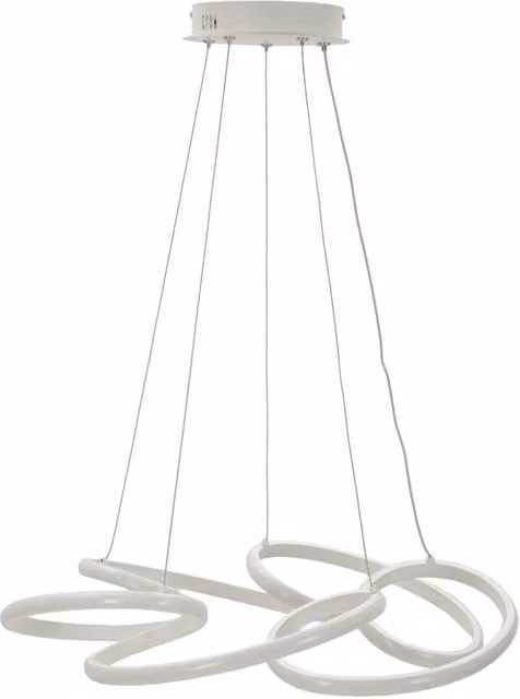 Lampadario LED sospeso Glovy GIORDANOSHOP Bianco, Dimmerabile, Ø 55 cm x H 120 cm, in Alluminio, Metallo e PVC