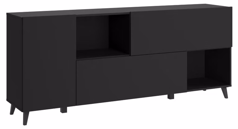 Comò ampio per il soggiorno con vano a nicchia, 180 cm, colore: grigio antracite