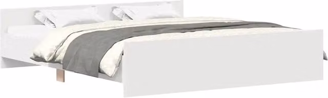 Letto matrimoniale | Letto per adulti | Giroletto con Testiera e Pediera Bianco 160x200 cm