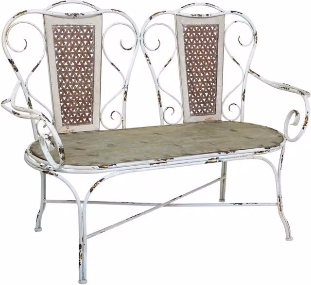Panchina in metallo 129x56,5x95h cm grigio