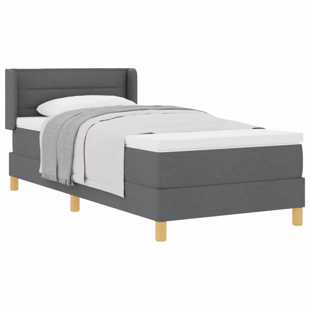 Letto a molle con materasso vidaXL in tessuto grigio, L: 80 cm, P: 200 cm – 2