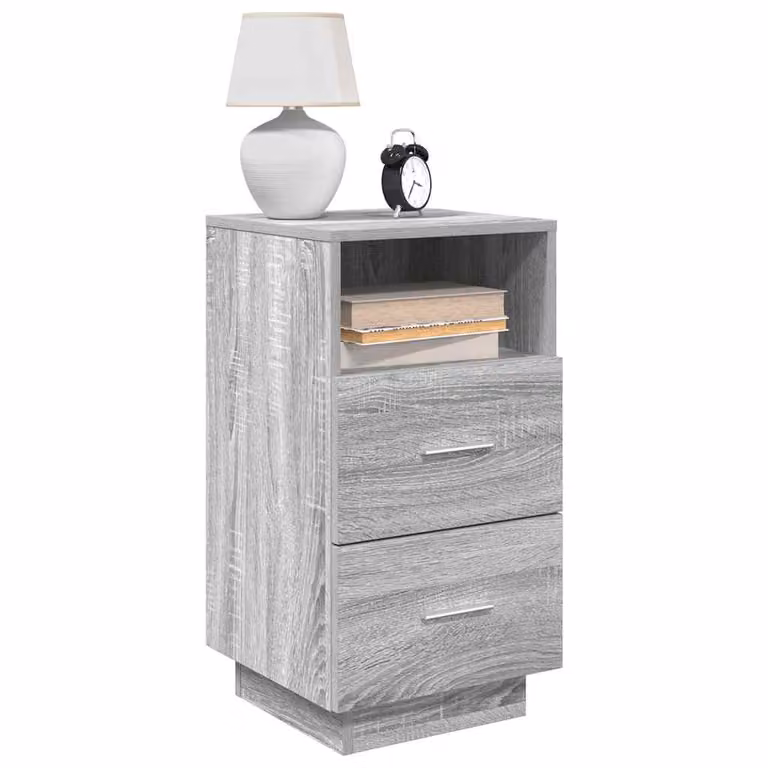 Comodino sospeso vidaXL con 2 cassetti Grigio, L 36 cm x P 36 cm x H 68 cm