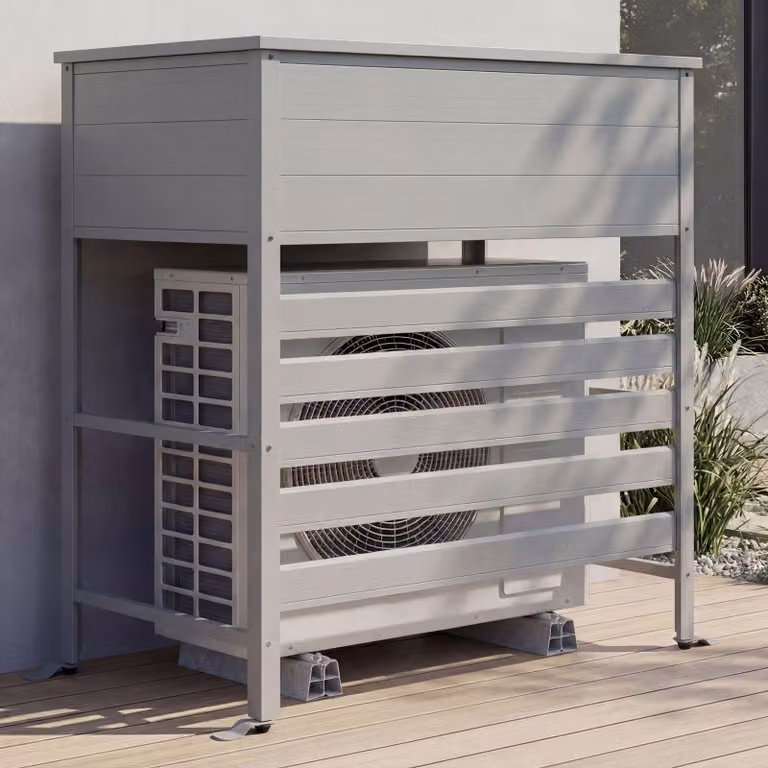 Rivestimento in alluminio per climatizzatore/scambiatore di calore MCW-P94, copertura contenitore 110x96x43 cm ~ grigio