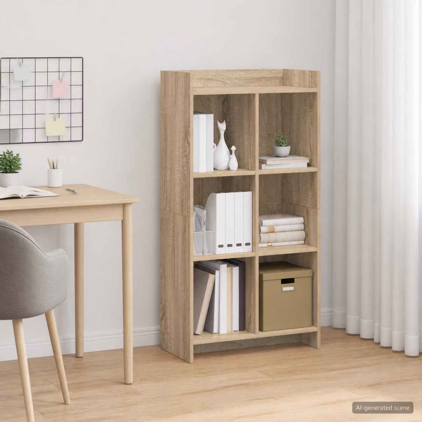 Libreria moderna vidaXL in legno ingegnerizzato color marrone, L 59 cm x P 30 cm x H 111 cm