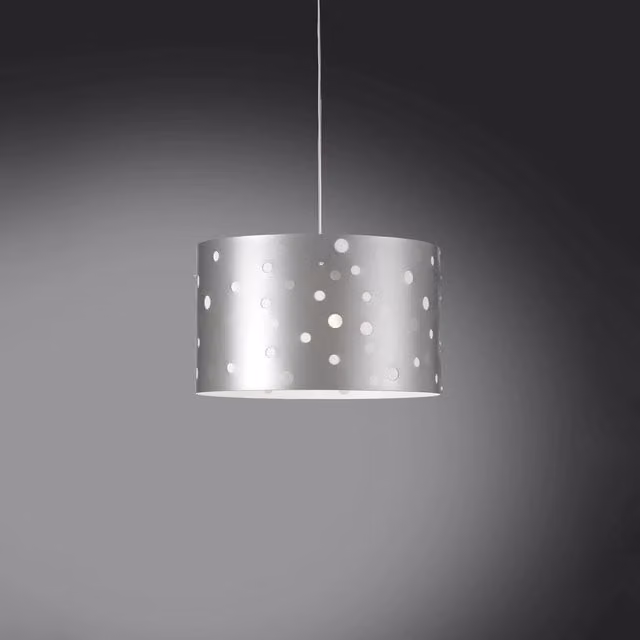 Lampadario Moderno Sospeso Polilux Linea Zero Bianco e Argento in Materie Plastiche con 5 Luci E27