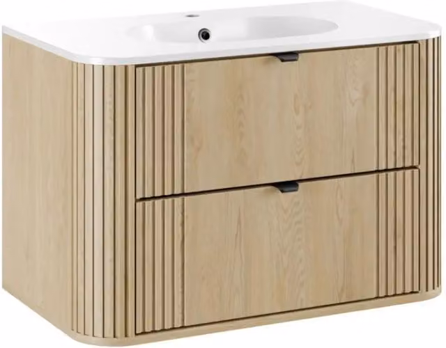 Set da bagno KORI: mobile sottolavabo 80cm + lavabo da incasso