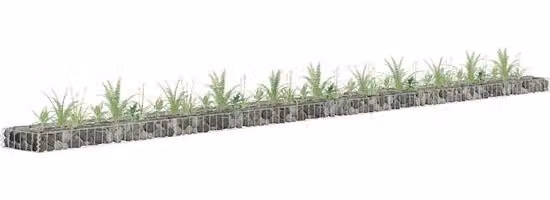 XXL Steenkorf Border - Acciaio zincato - Argento - Resistente alle intemperie e stabile - 450x30x10 cm