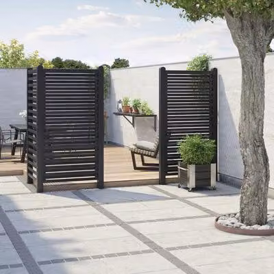 Elemento parziale per recinzione PLUS Osaka 90 x 180 cm RAL 9005 nero