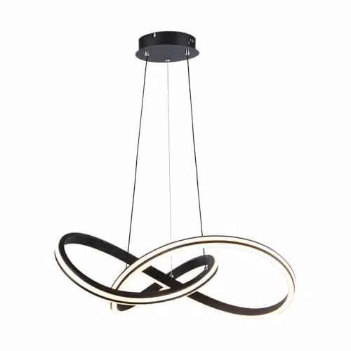 V-TAC Lampadario LED Sospensione 40W Design Moderno Colore Nero H1220x600mm CCT 3in1