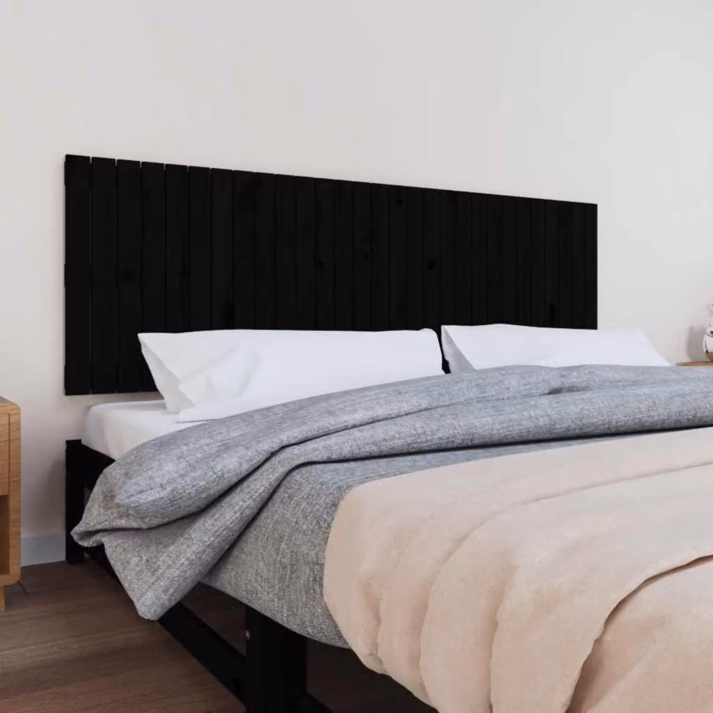 Testiera da parete vidaXL in legno massello di pino nero L: 185 cm, H: 60 cm, P: 3 cm