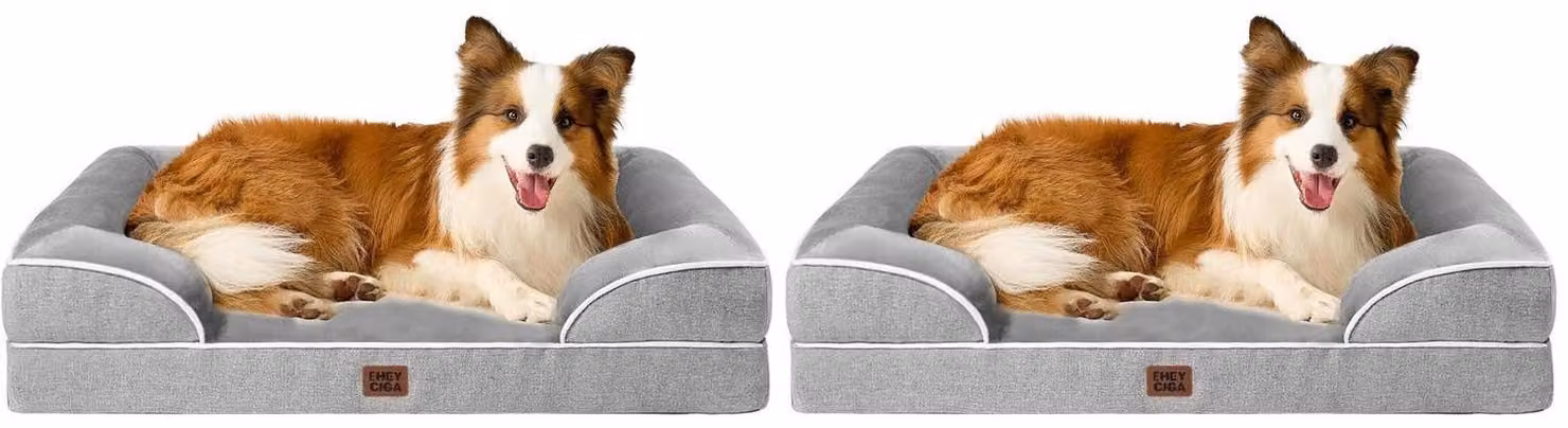 Cuccia ortopedica per cani, colore grigio, dimensioni 104x69 cm (confezione da 2)