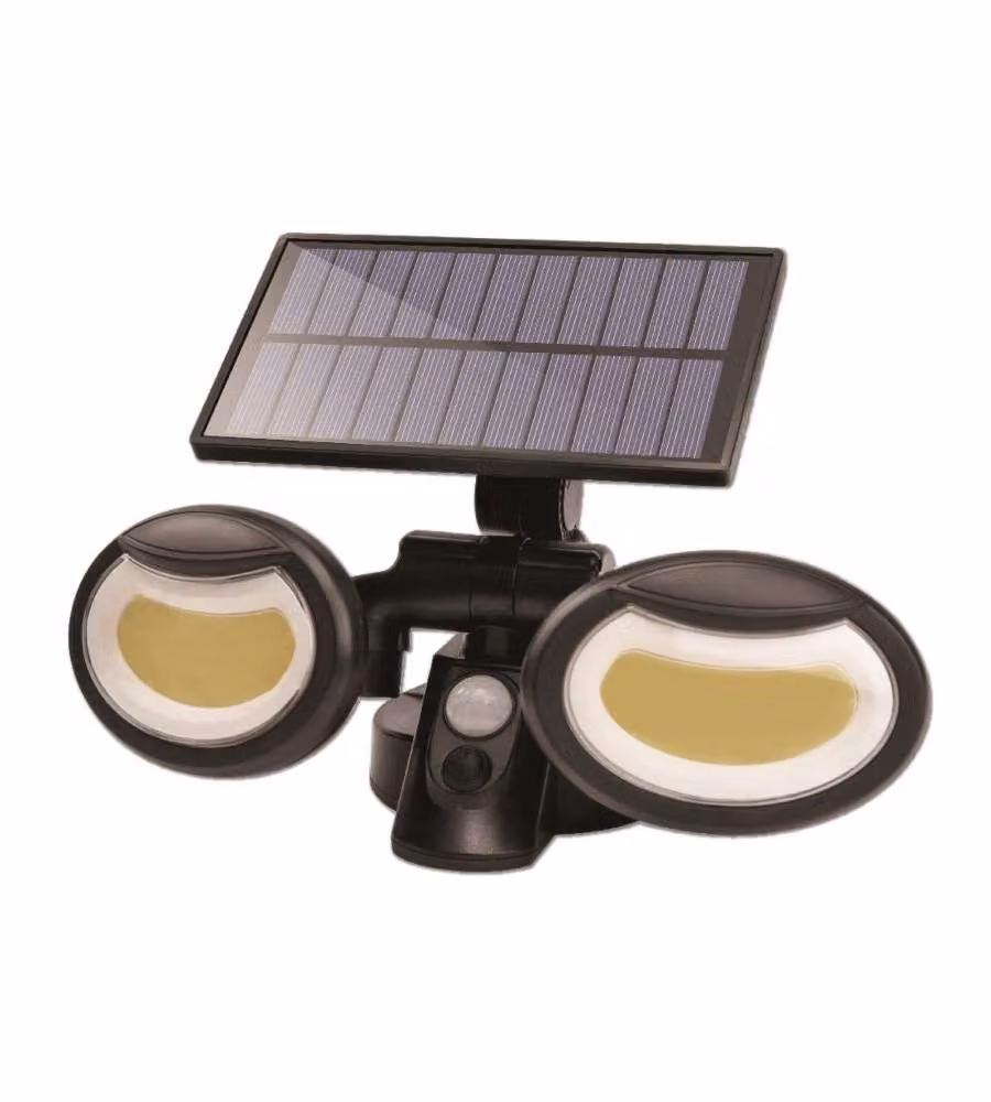 Suprema Proiettore LED Solare Nero con Sensore di Movimento - 800lm