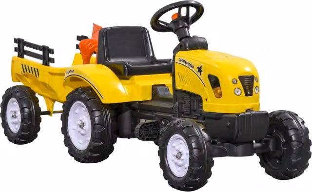 Trattore Giocattolo con Rimorchio Minimal Giallo – 1
