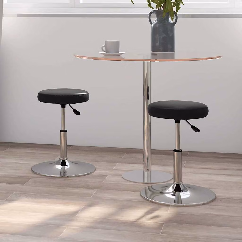 Set di 2 sedie da pranzo vidaXL nere in similpelle con base girevole a 360 gradi per cucina e sala da pranzo