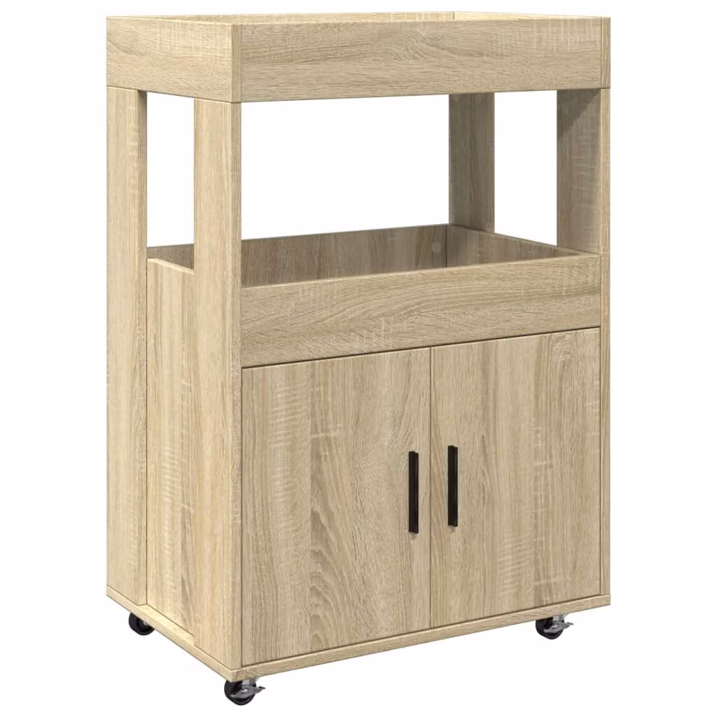 Carrello Bar Rovere Sonoma 60x39,5x89 cm in Legno Multistrato