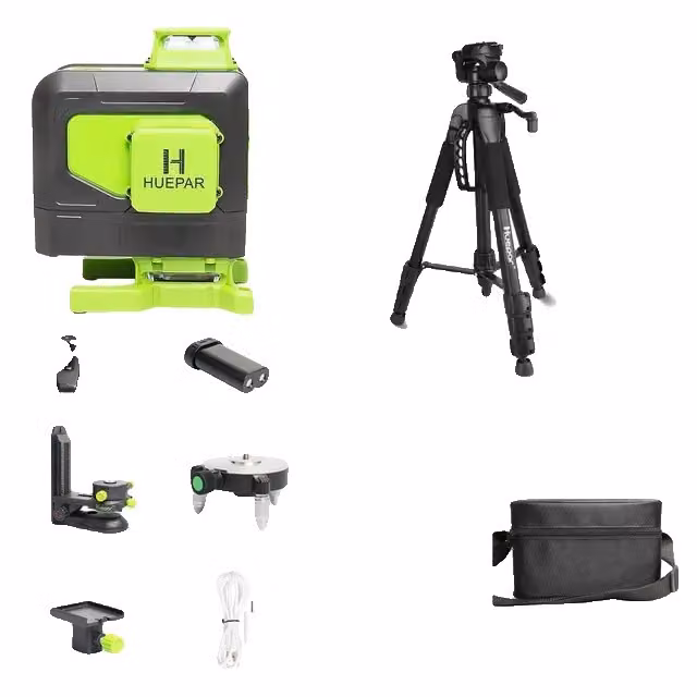 Livella laser, linee di raggio verde, telecomando, treppiede per livella laser