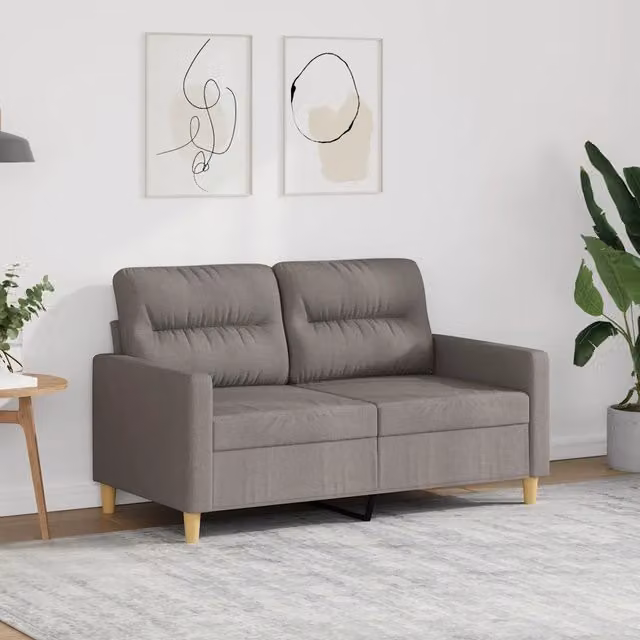 Divano a 2 Posti-Sofa 2 Posti Tortora 120 cm in Tessuto 848456