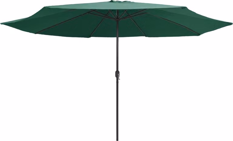 vidaXL Ombrellone con asta in metallo 390 cm Verde