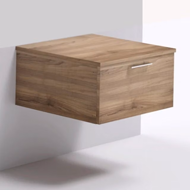 Cassettiera sospesa in laminato Ogomondo per mensoloni da appoggio, colore noce tranchè