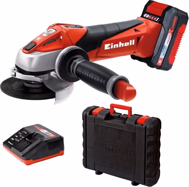 Smerigliatrice angolare a batteria Einhell TE-AG 18 Li Kit Flex 115mm, sistema Power X-Change 18V, colore rosso – 1