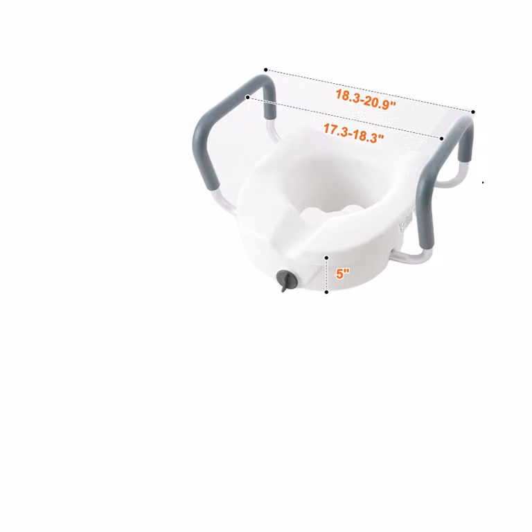 Sedile rialzato per toilette, altezza 5", capacità di carico 350 lbs, 5 pollici