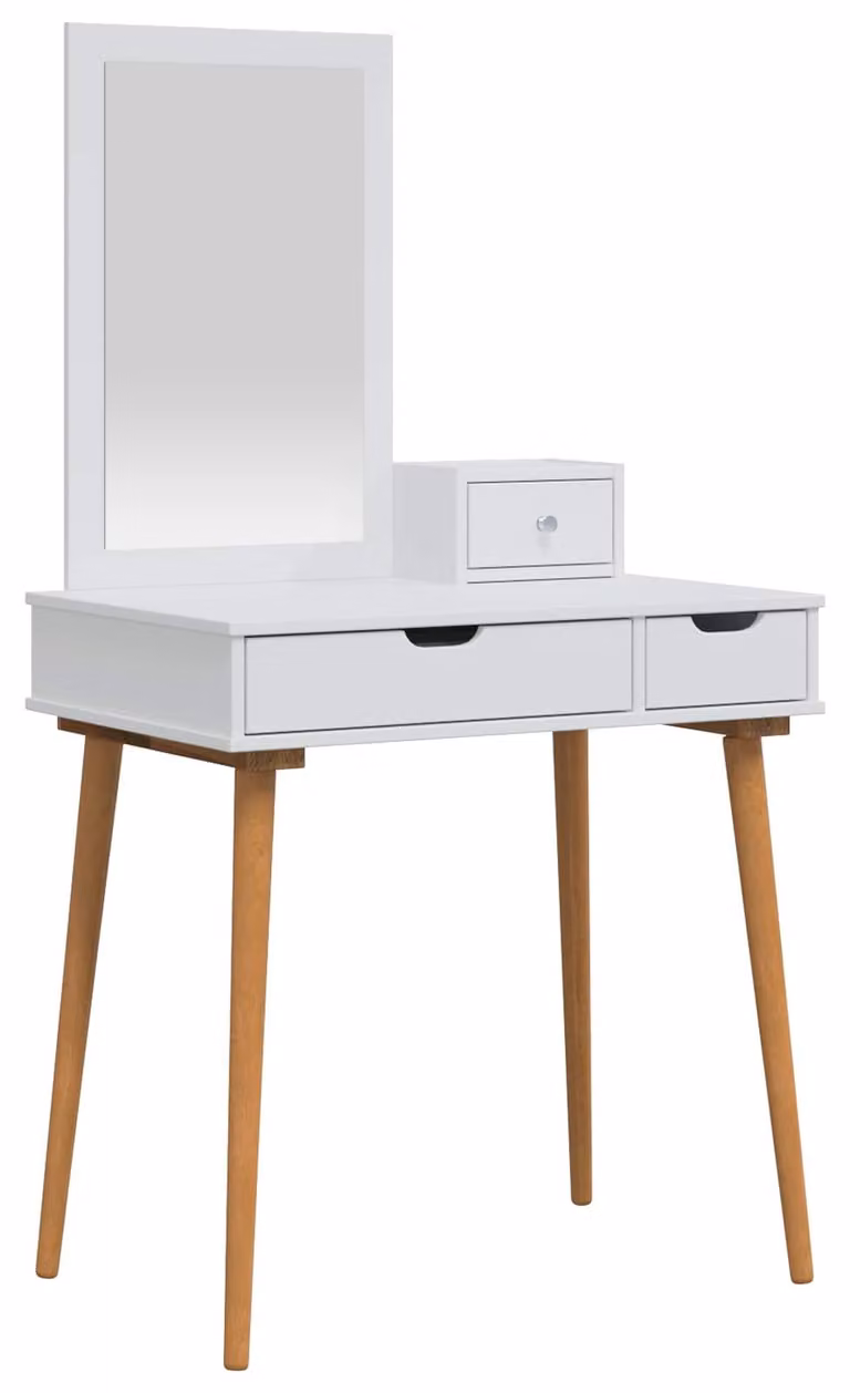 Set da trucco FAUSKE, 3 pezzi, bianco, 76 x 50 x 143 cm