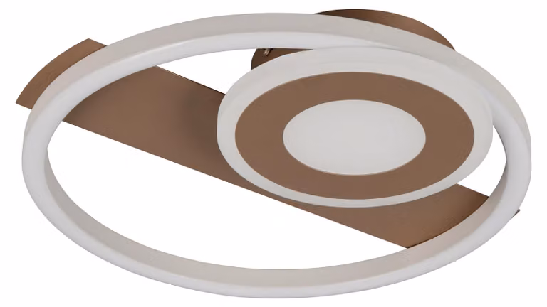 Plafoniera LED, Caffè, design a cerchio, L 32 cm