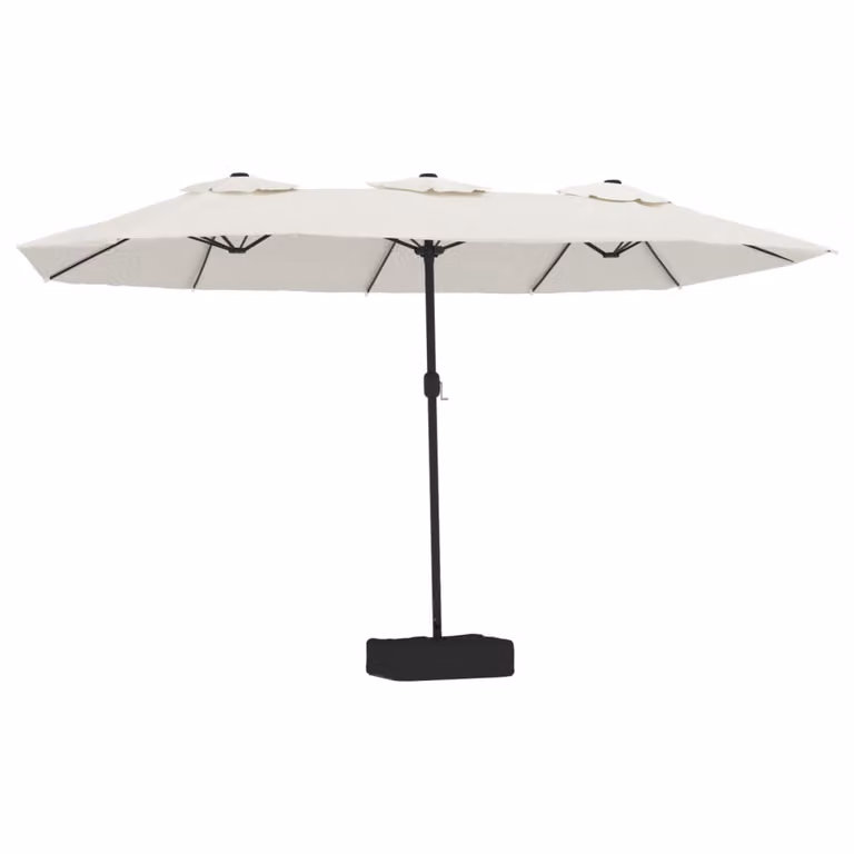 Ombrellone a Doppia Testa Bianco Sabbia 449x265 cm
