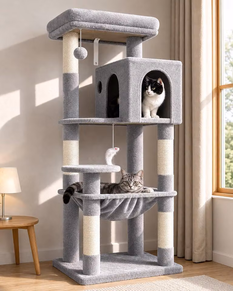 Albero per gatti con amaca, dimensioni 45 x 40 cm, adatto a gatti di grossa taglia e ai gattini, accessorio per gatti
