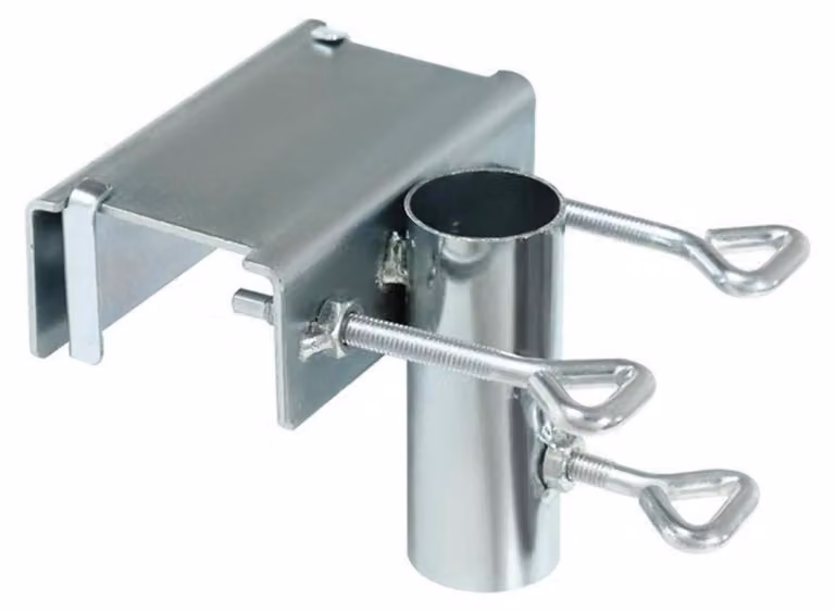 Portaombrello per balcone, clip, elemento di fissaggio, acciaio, 17x12x10 cm