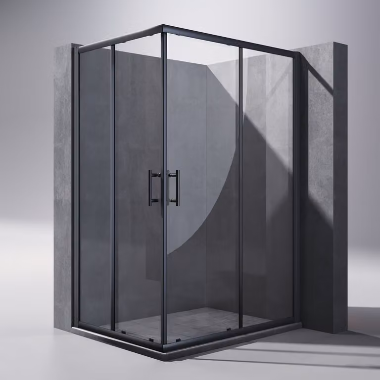 SONNI 100x120x195cm nero angolo doccia porta scorrevole cabina doccia doppia porta doccia ingresso angolare ESG vetro doccia cabina doccia
