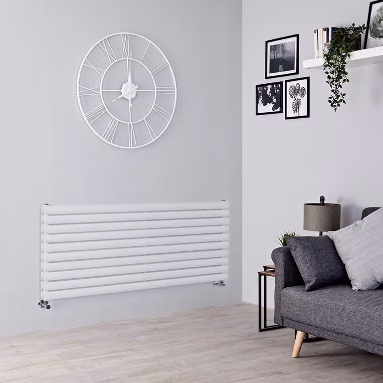 Radiatore di Design Orizzontale - Pannello Doppio - 590mm x 1400mm - Bianco - Revive