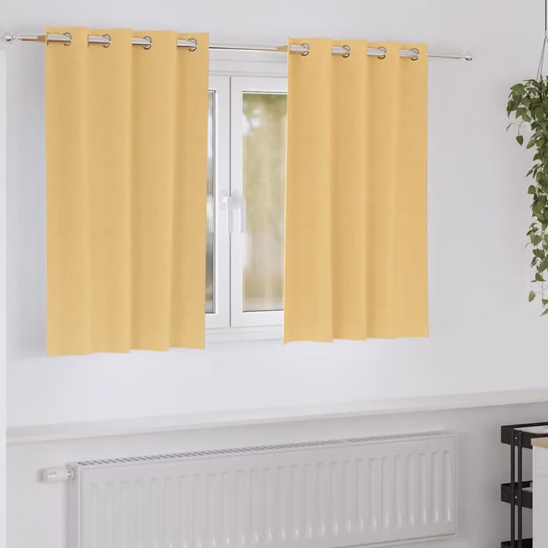 Set di 2 tende blackout vidaXL con anelli in poliestere, colore beige, L 140 cm x H 140 cm