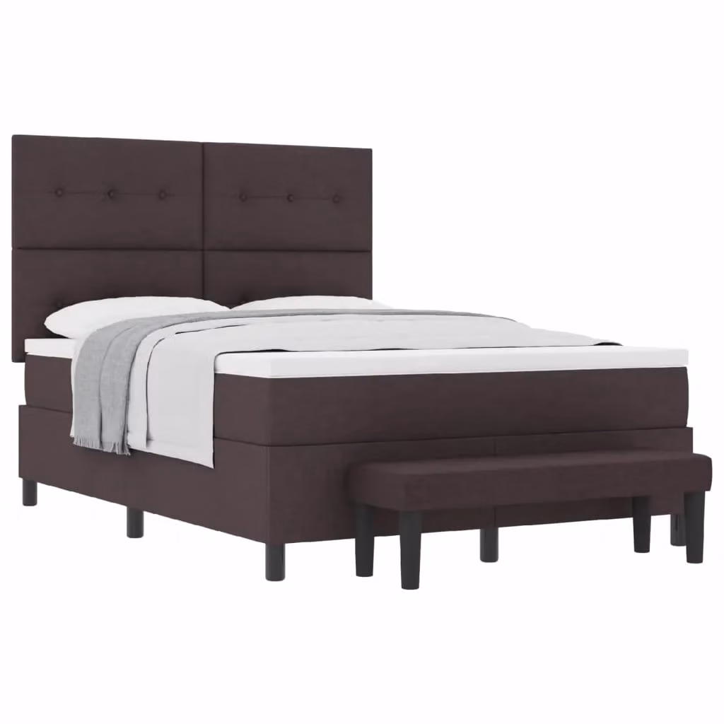 Letto ibrido con materasso e testiera vidaXL in tessuto Marrone, L 140 x P 190 cm – 2