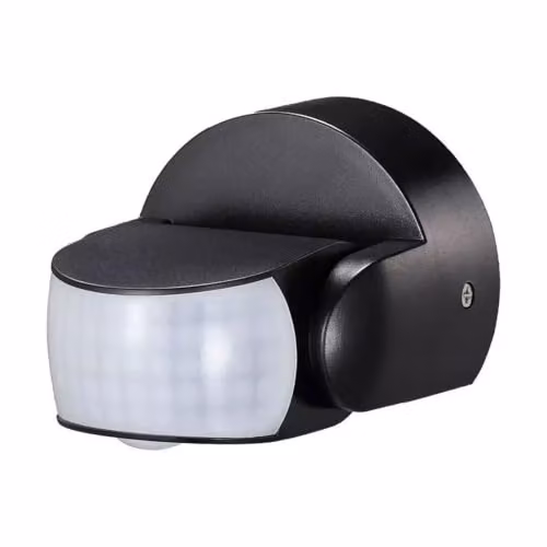 Sensore di Movimento a Infrarossi 180/360° Montaggio a Parete Colore Nero IP65